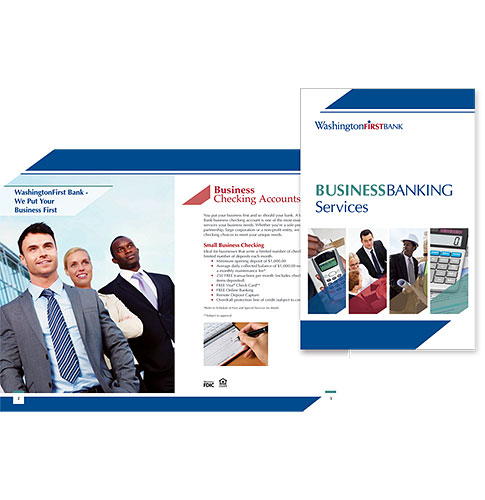 WashingtonFirst Bank in VA Business Banking Services brochure