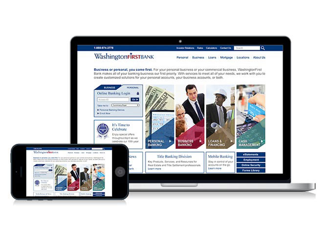 WashingtonFirst Bank in VA annual website design