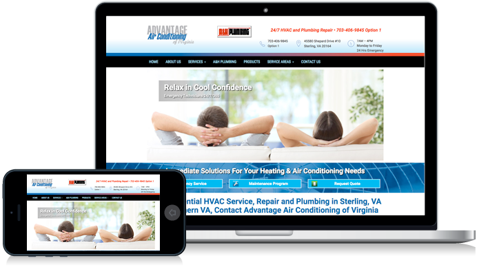 Advantage Air Conditioning of Virginia Website Design