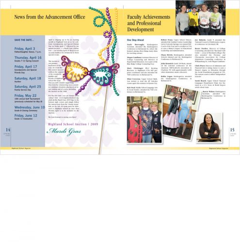 Highland School in Warrenton VA Magazine Spread
