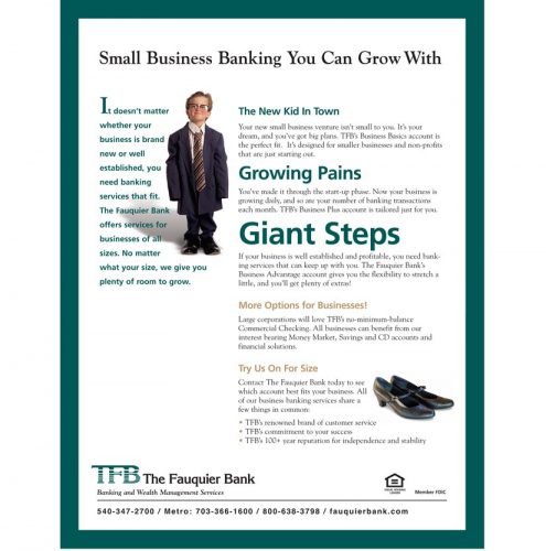 TFB in Warrenton VA Small Business Banking brochure