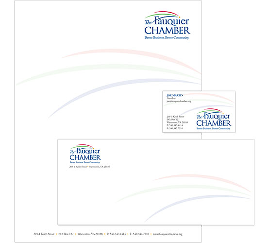 The Fauquier Chamber in VA stationery design
